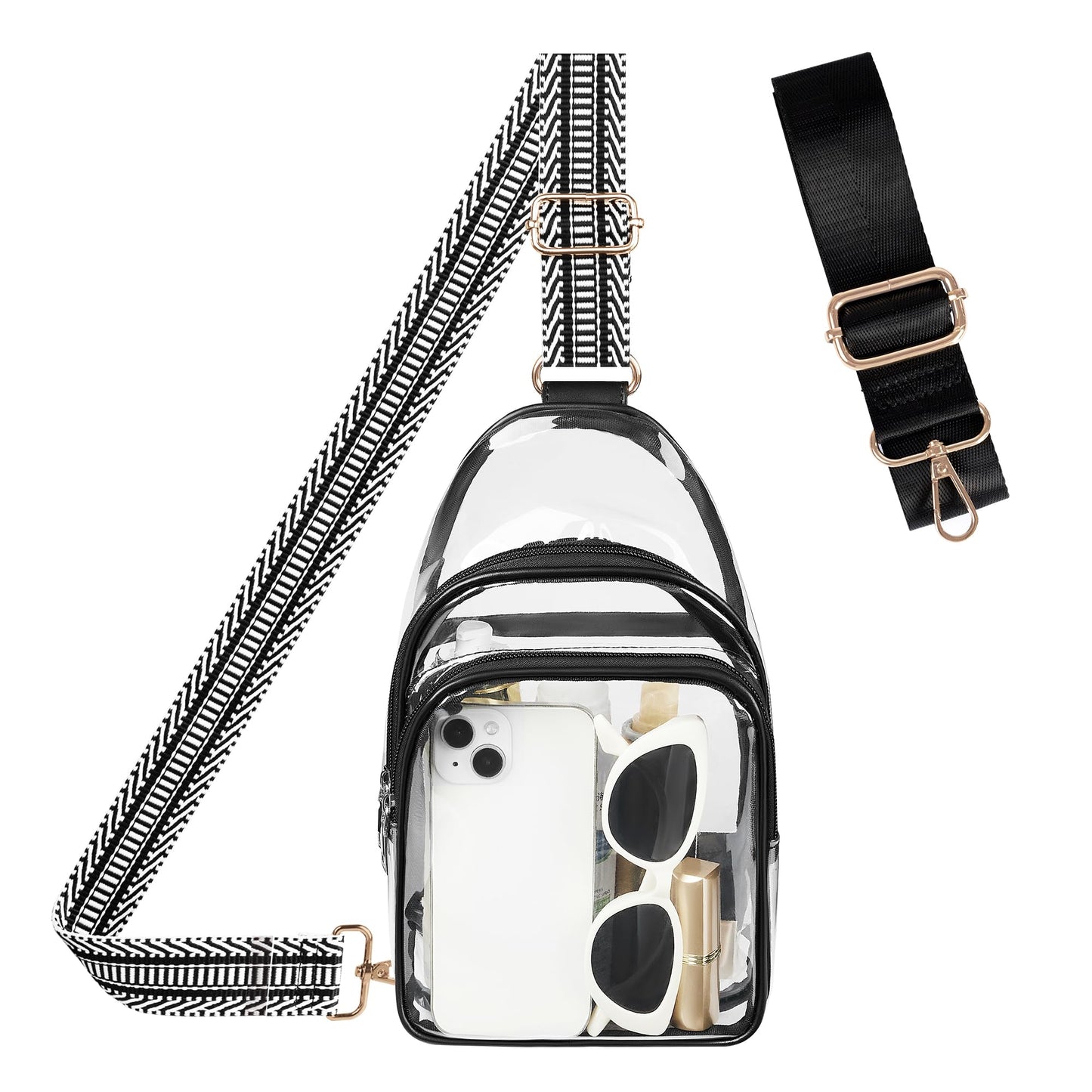 Clear Bag Stadium Approved Crossbody Sling Bag Fanny Pack Backpack Purse for Women Men for Sport Events