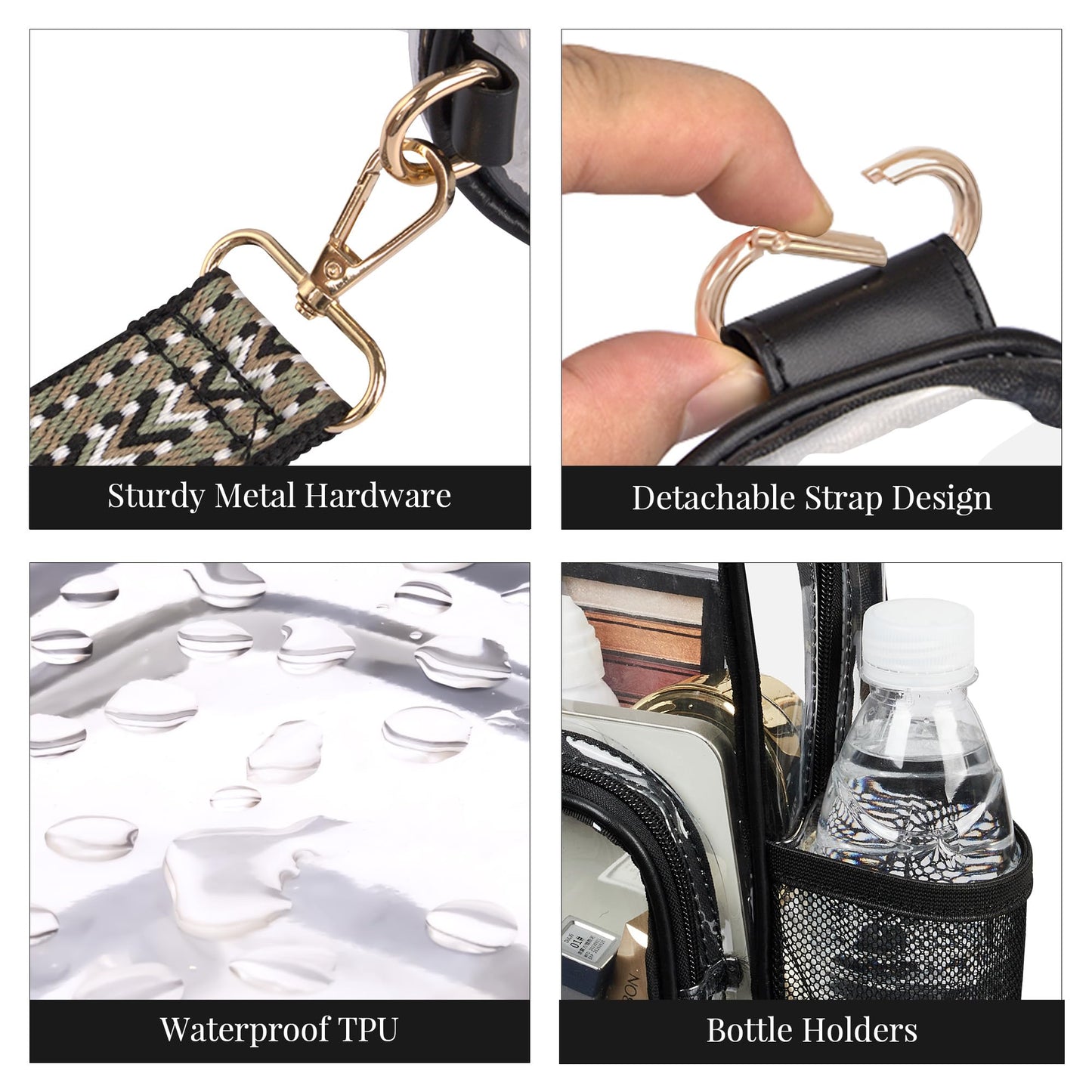 Clear Bag Stadium Approved Crossbody Sling Bag Fanny Pack Backpack Purse for Women Men for Sport Events