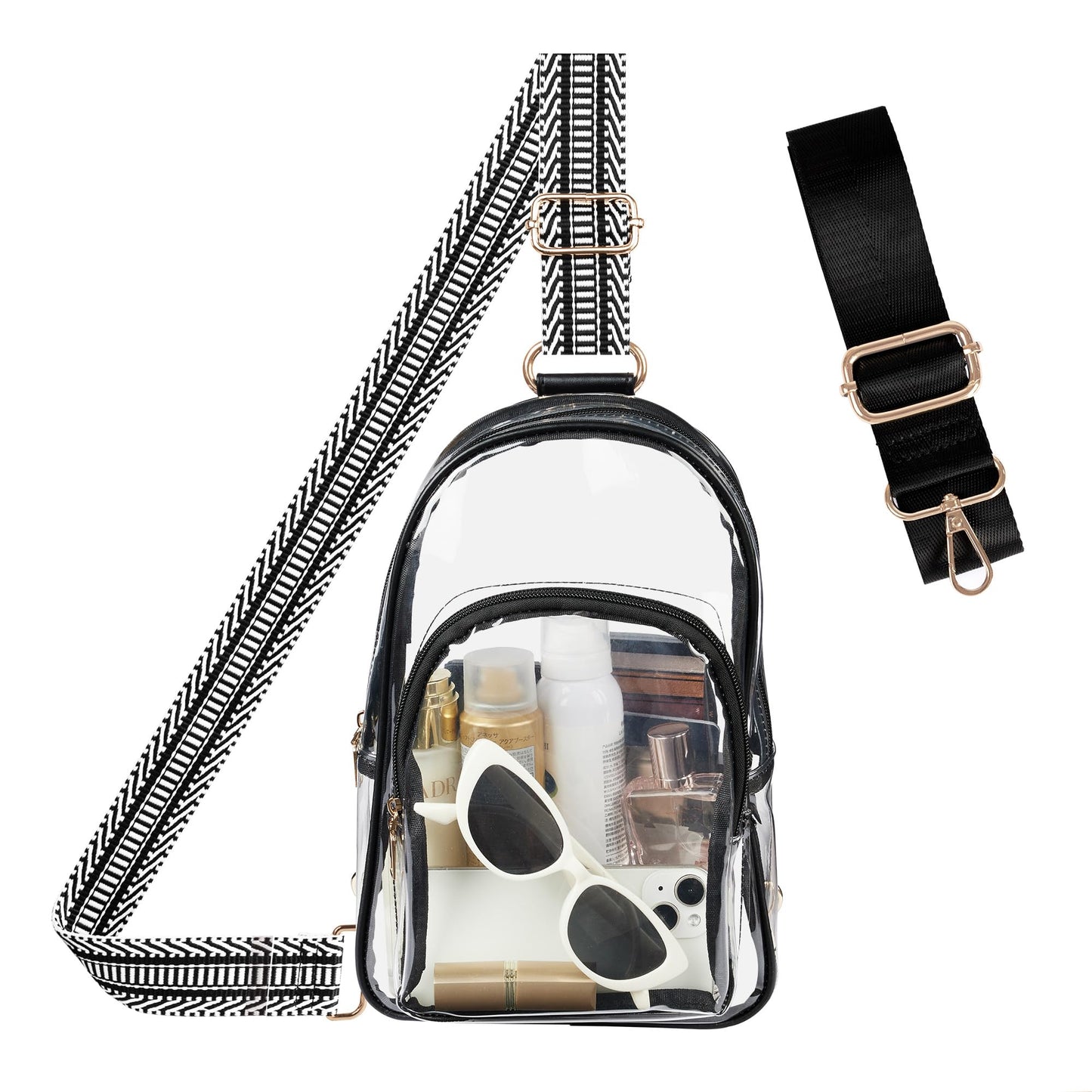 Clear Bag Stadium Approved Crossbody Sling Bag Fanny Pack Backpack Purse for Women Men for Sport Events