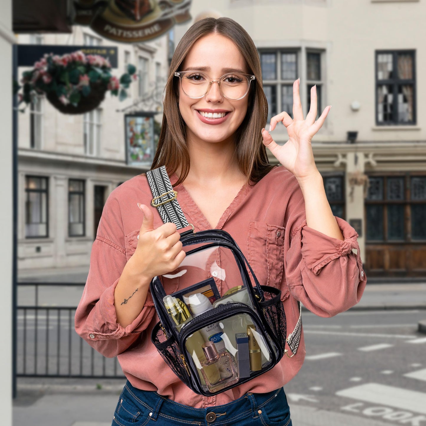 Clear Bag Stadium Approved Crossbody Sling Bag Fanny Pack Backpack Purse for Women Men for Sport Events