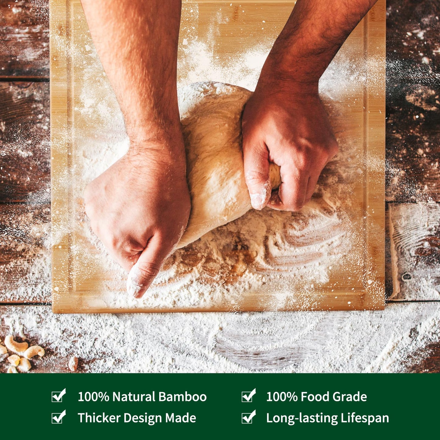 [2024 UPGRADE] Hifybaty Over The Sink Cutting Board - Expandable Cutting Board Over Sink, Bamboo Cutting Boards with Juice Groove, Kitchen Sink Cutting Board