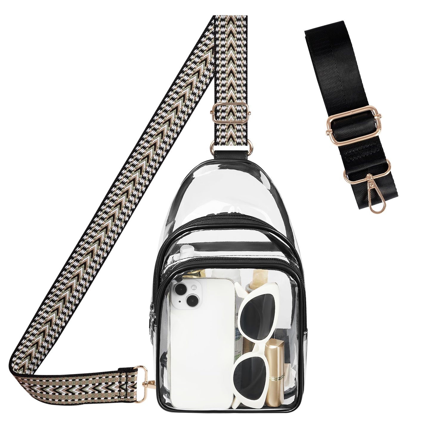 Clear Bag Stadium Approved Crossbody Sling Bag Fanny Pack Backpack Purse for Women Men for Sport Events