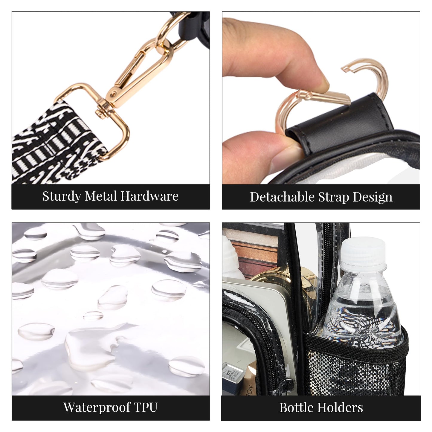 Clear Bag Stadium Approved Crossbody Sling Bag Fanny Pack Backpack Purse for Women Men for Sport Events