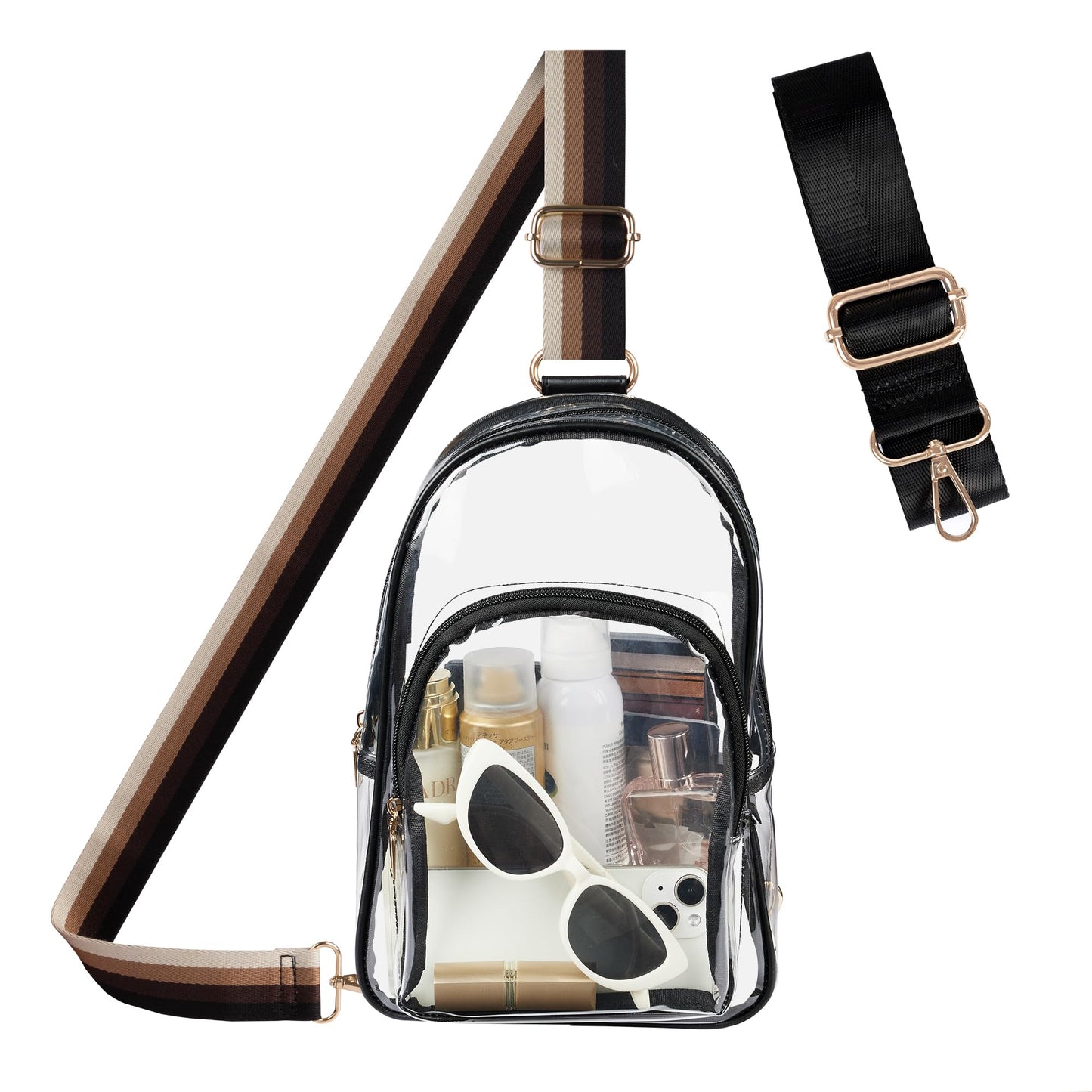 Clear Bag Stadium Approved Crossbody Sling Bag Fanny Pack Backpack Purse for Women Men for Sport Events