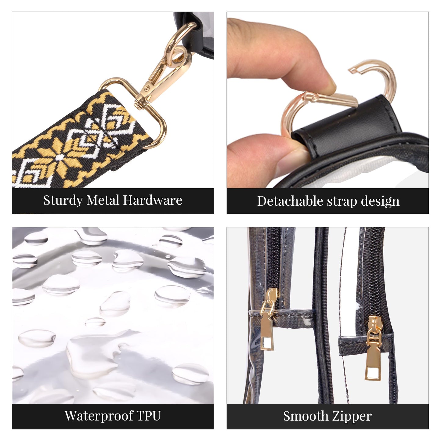 Clear Bag Stadium Approved Crossbody Sling Bag Fanny Pack Backpack Purse for Women Men for Sport Events