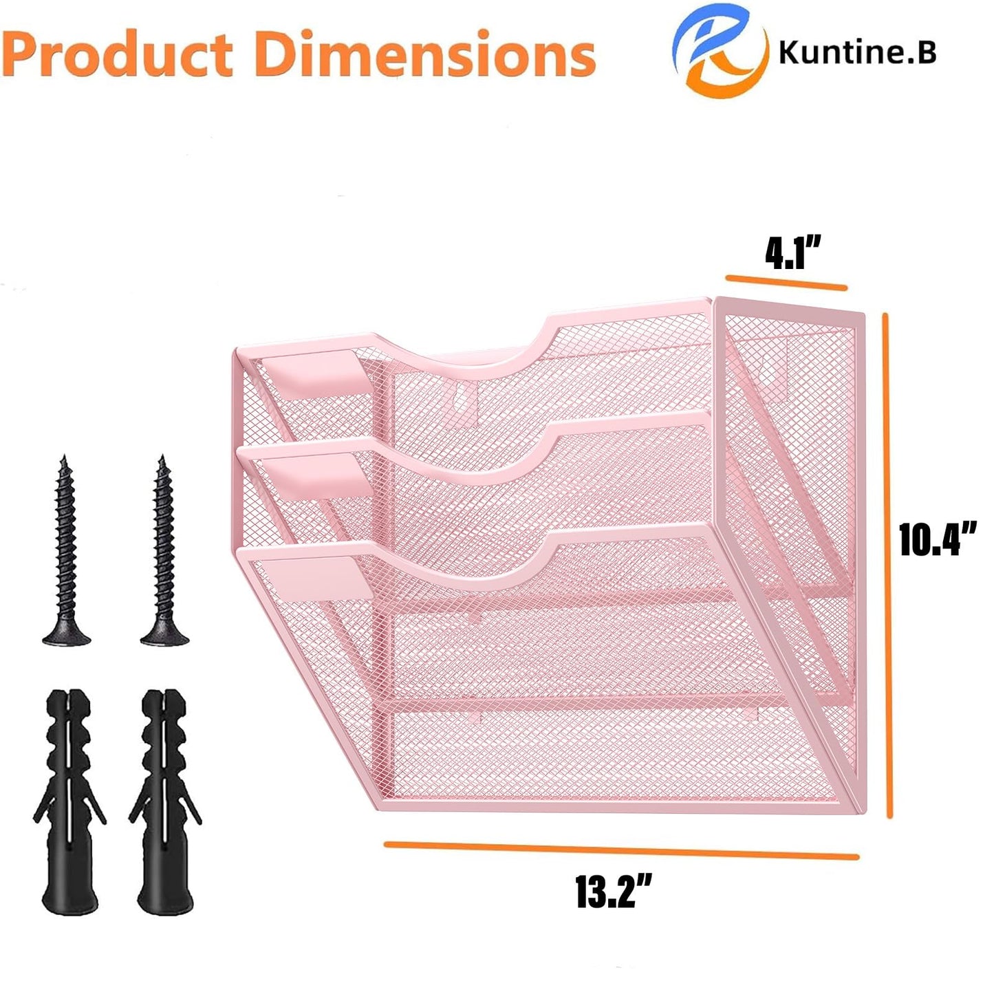 Kuntine.B 5 Pocket Wall File Holder Organizer Office Hanging Magazine Holder Wall File Organizer for Office Home (Black, 5 Tier)