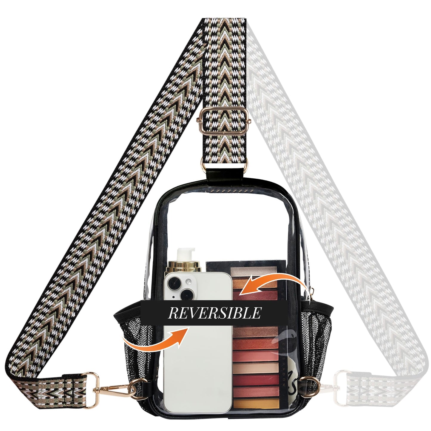 Clear Bag Stadium Approved Crossbody Sling Bag Fanny Pack Backpack Purse for Women Men for Sport Events