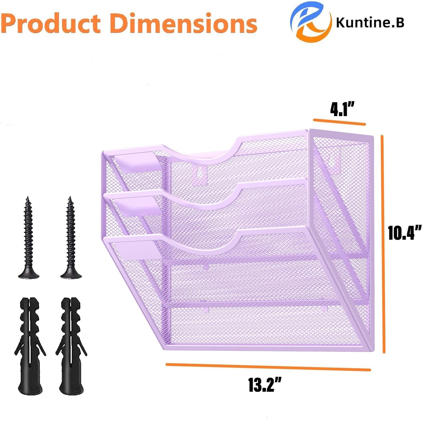 Kuntine.B 5 Pocket Wall File Holder Organizer Office Hanging Magazine Holder Wall File Organizer for Office Home (Black, 5 Tier)