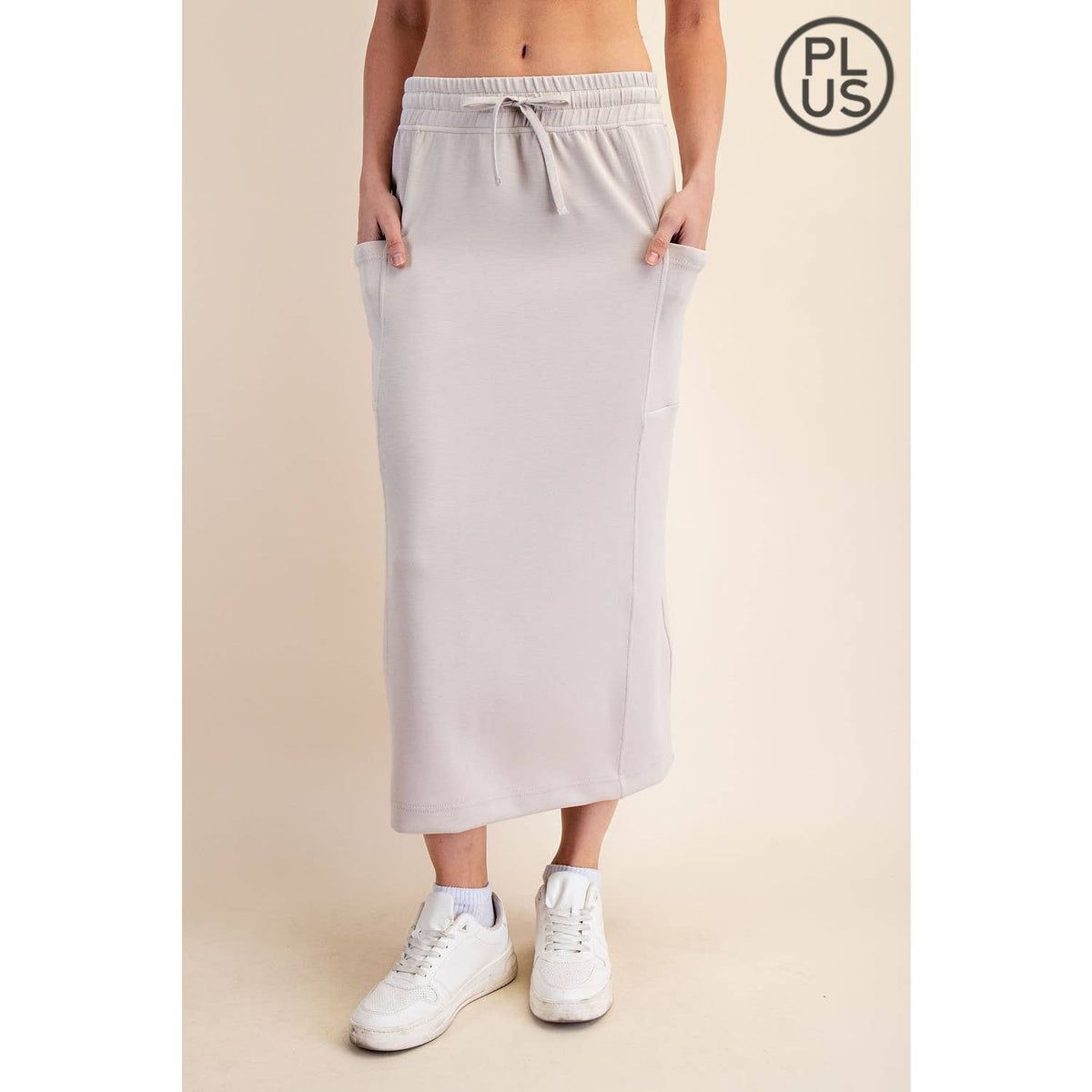 PLUS SIZE MODAL SCUBA LONG SKIRT
