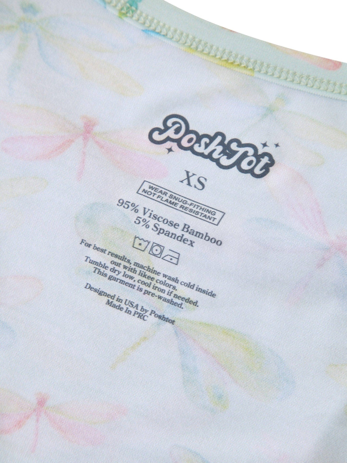 PoshTOT Dragonfly Bamboo Adult Two-Piece Long Sleeve Pajama Set