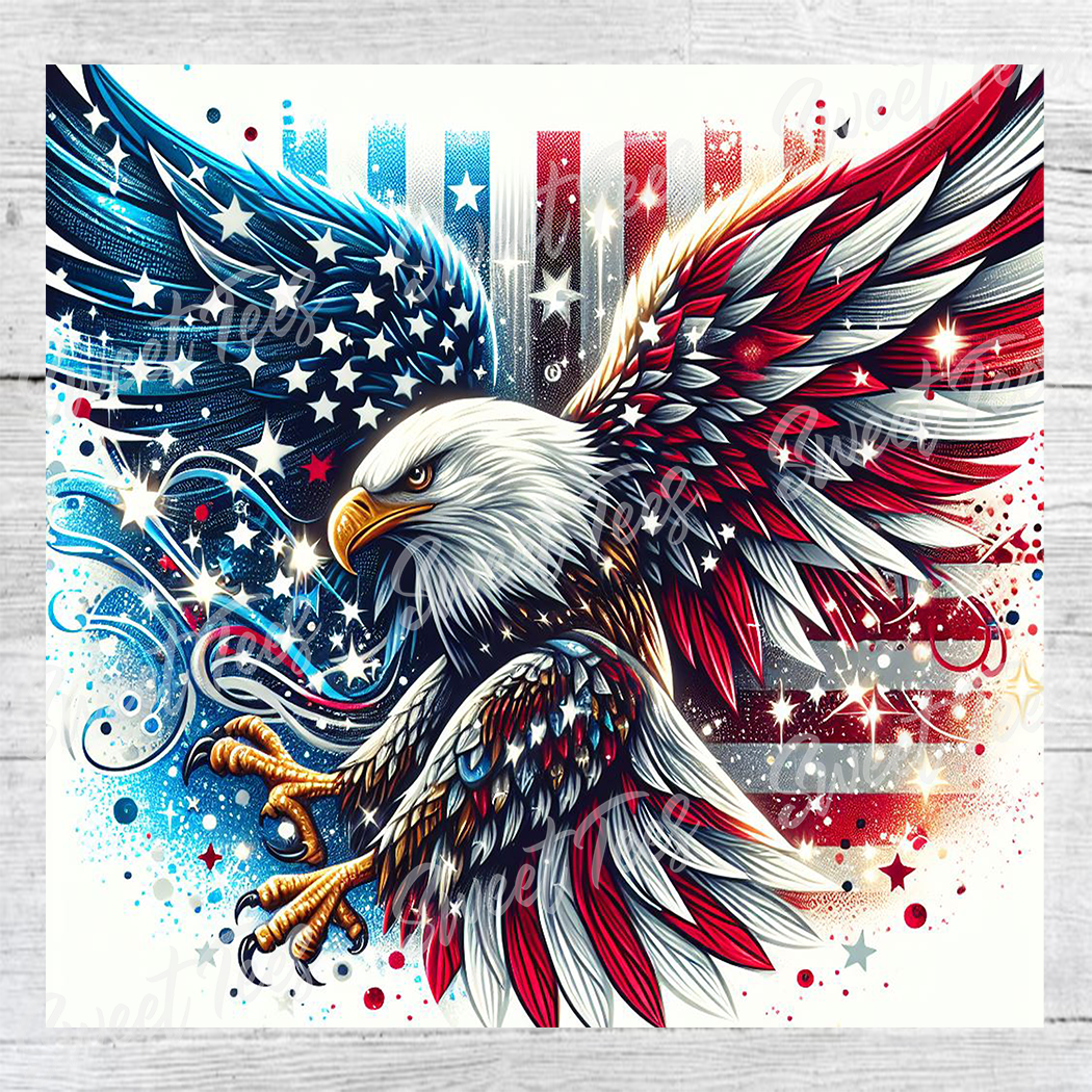 American Flag Bald Eagle Sublimation Tumbler 20oz 30oz
