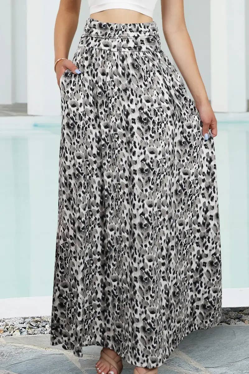Women’s High-Waist Drawstring A-Line Maxi