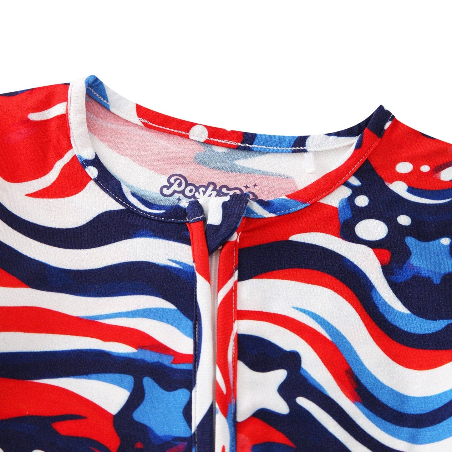 PoshTOT Americana Bamboo Baby Convertible Zippy Romper