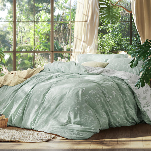 Bedsure Queen Comforter Set - Dark Purple Bed Set, 3 Pieces Cute Floral Bedding, 1 Soft Reversible Botanical Flowers Comforter and 2 Pillow Shams