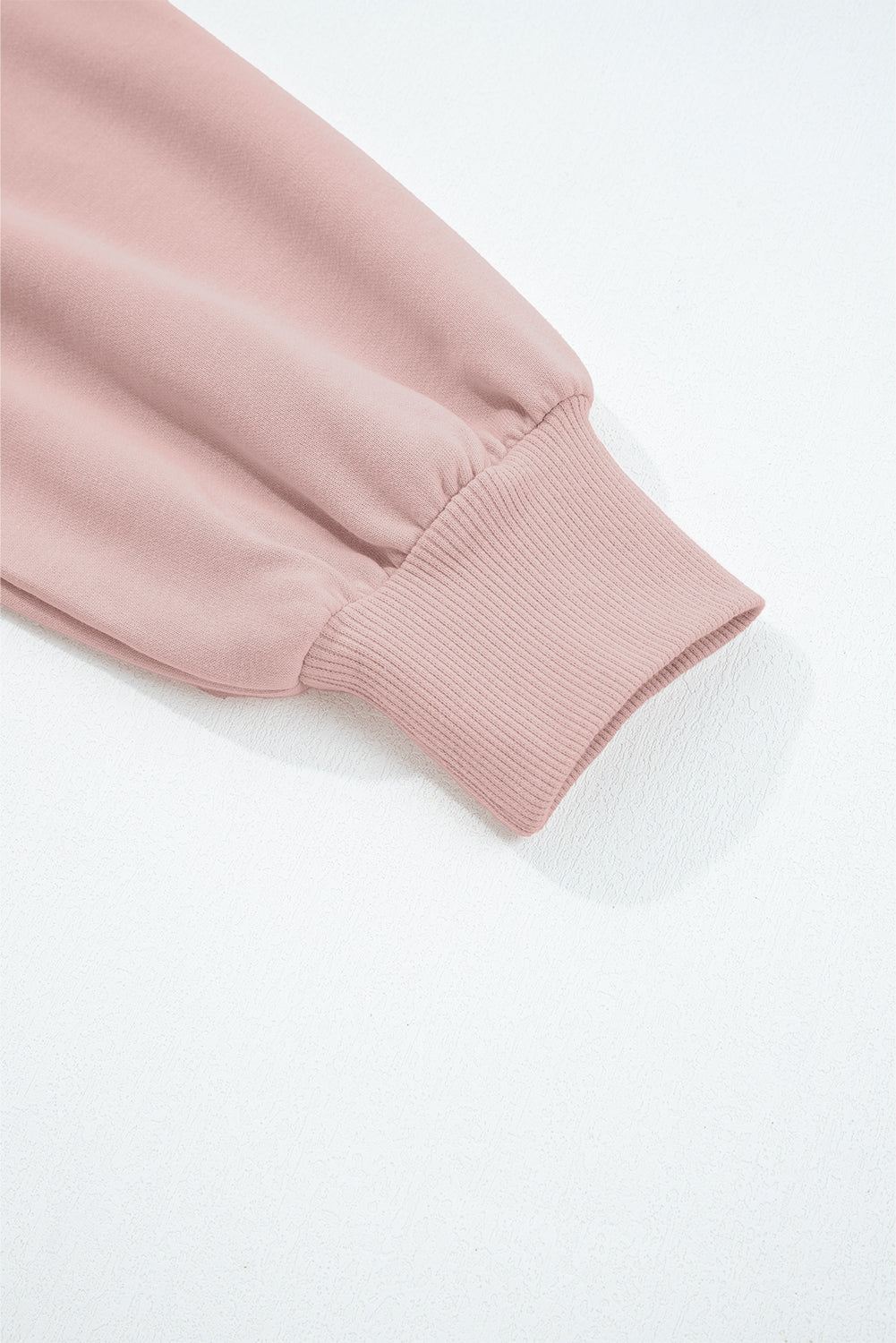 Light Pink Drop Shoulder Crop Pullover Drawstring Wide Leg Pants Set