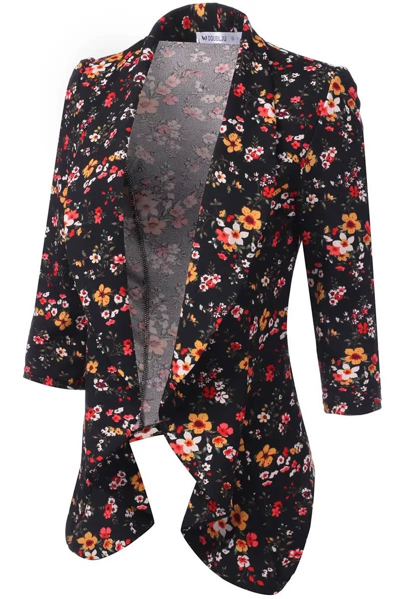 Women’s Linen 3/4 Sleeve Blazer Jacket