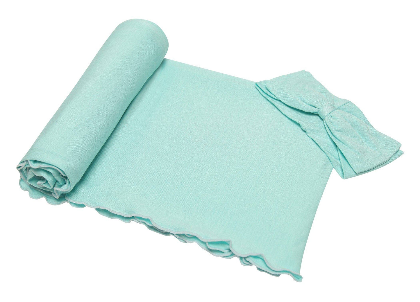 PoshTOT Green Swaddle With Headband Set