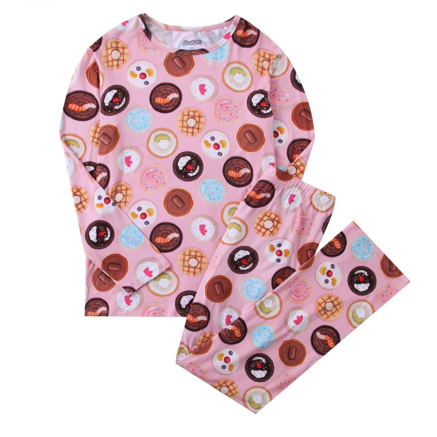 PoshTOT Cookie Bamboo Adult Two-Piece Long Sleeve Pajama Set