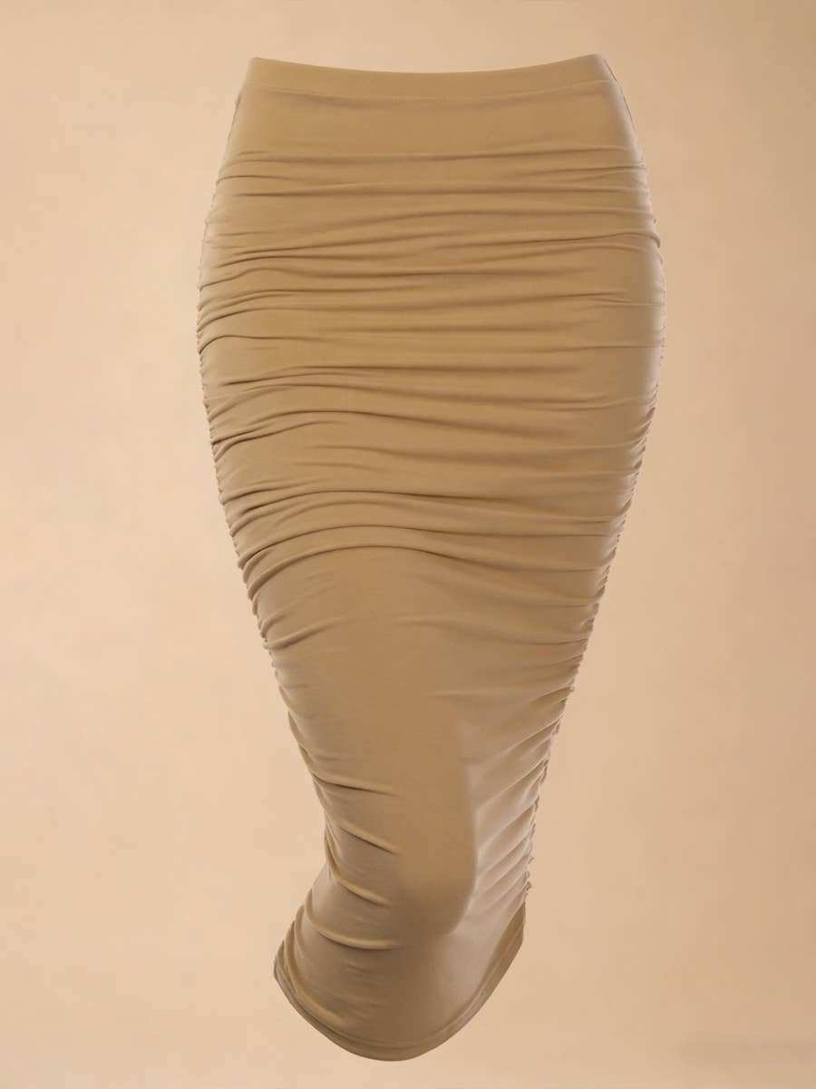 Women’s High-Waist Pleated Pencil Skirt