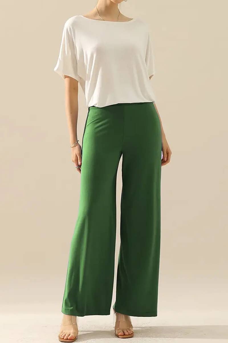 Elegant High-Waist Flare Work Pants