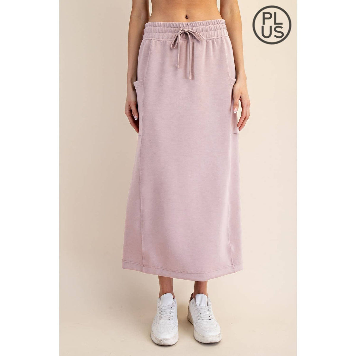 PLUS SIZE MODAL SCUBA LONG SKIRT