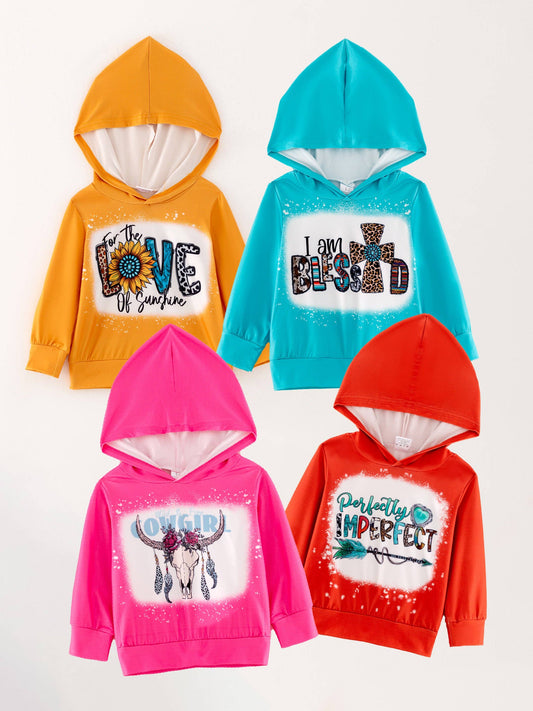 Letter leopard Animal Print four-piece Hooded Girls Top