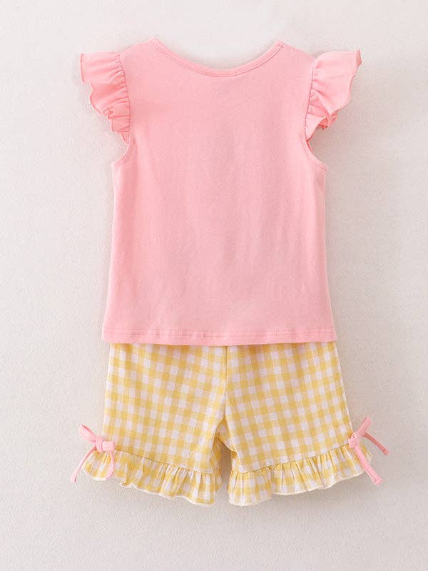 Back To School Girls "ABC" Embroidered Ruffle Set
