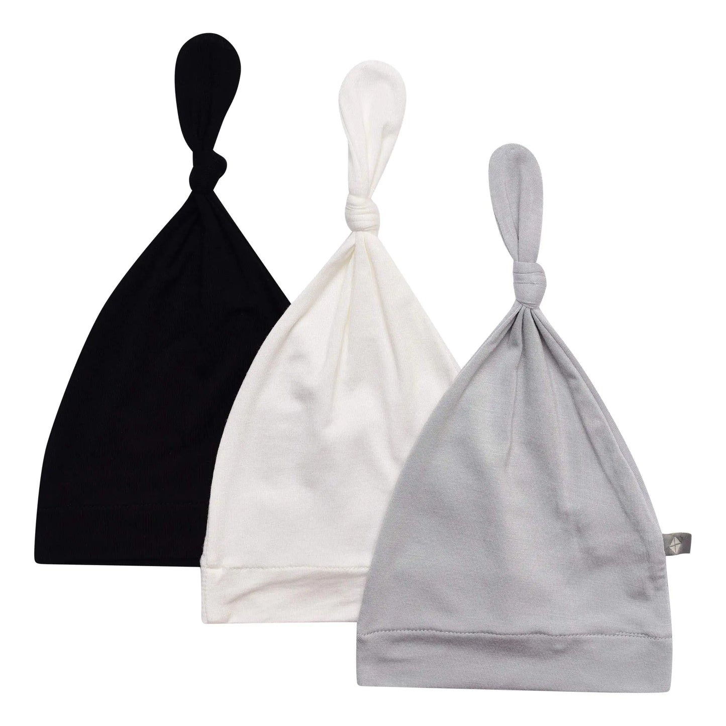 KYTE BABY Rayon Made from Bamboo Baby Beanie Soft Knotted Caps 3-6 Months Midnight Cloud and Storm 3 Pack