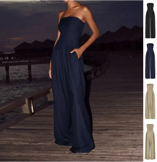 Backless Wide-Leg Jumpsuit