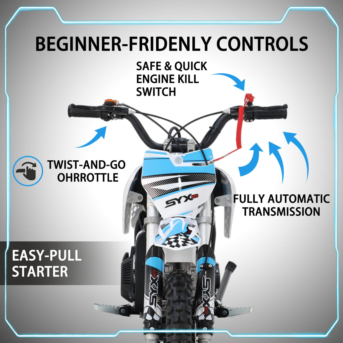 SYX MOTO Holeshot Z 50cc 4-Stroke Kids Dirt Bike