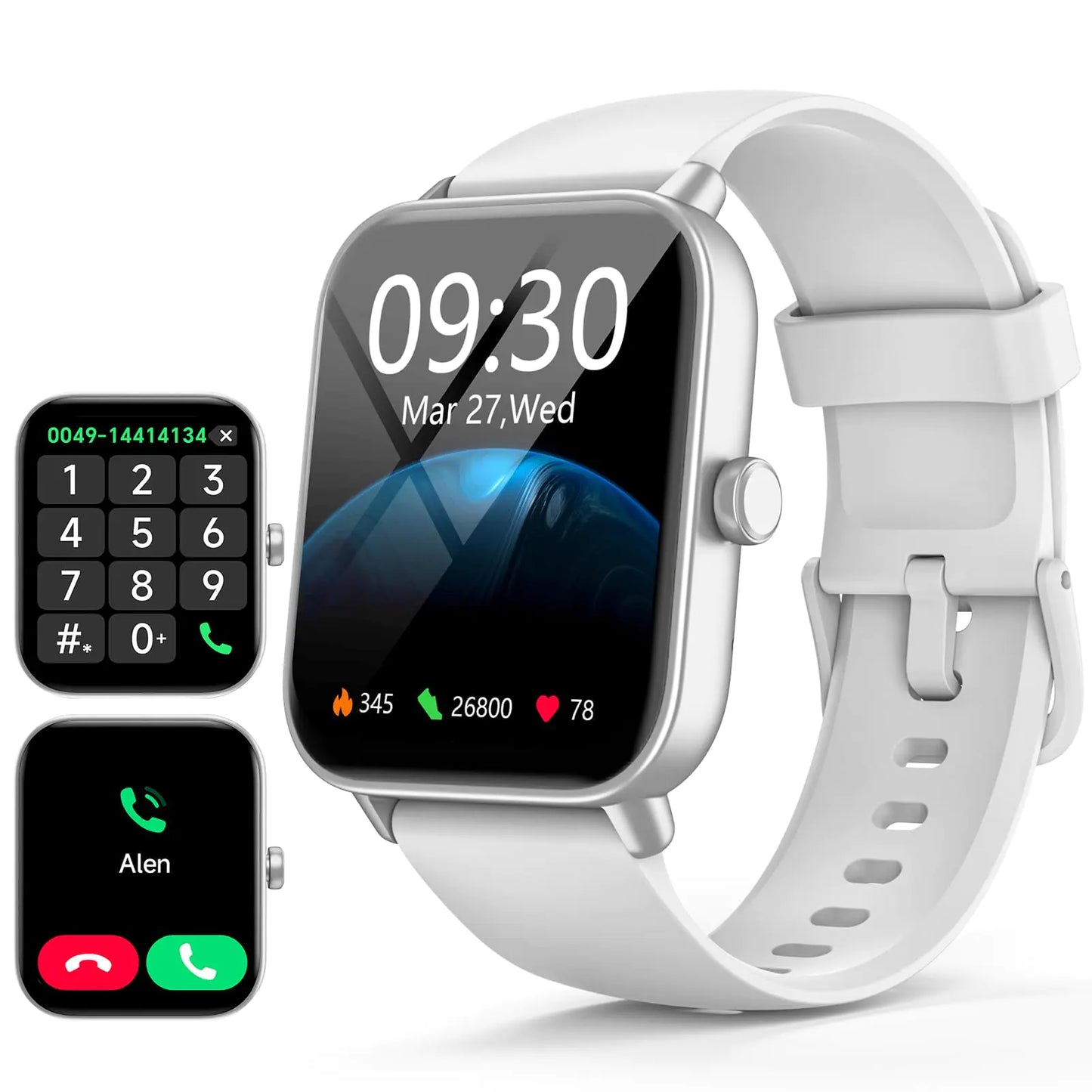 aeac Smart Watch for Android & iOS 1.8" HD Fitness Watch with Alexa Bluetooth Calling Smartwatch with Heart Rate/Sleep Monitor/Calorie/Step Counter IP68 Waterproof