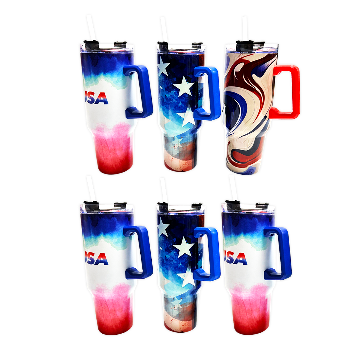 Insulated Cup 40 oz USA America Assortment- 6/Pack