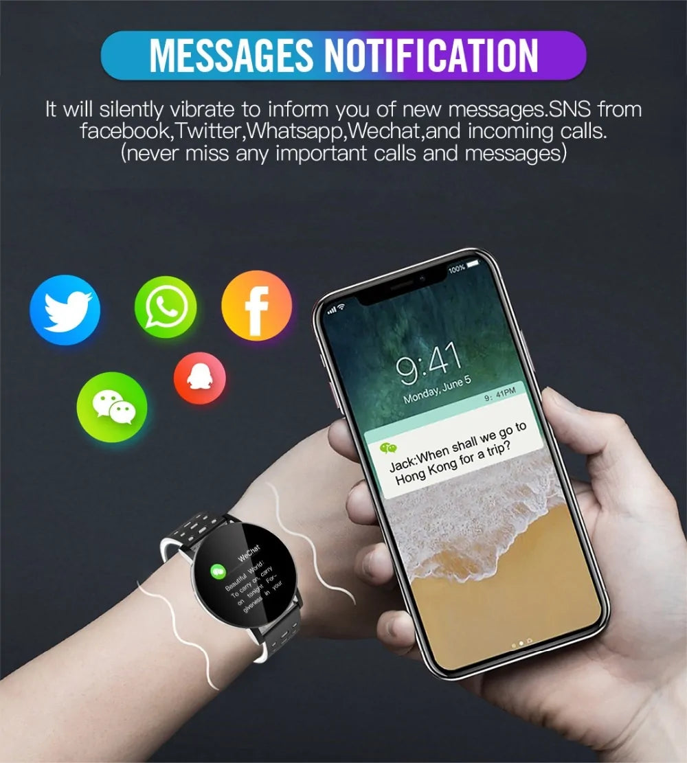 2021 Bluetooth Smart Watch with Blood Pressure Monitoring for Android iOS Smartphones