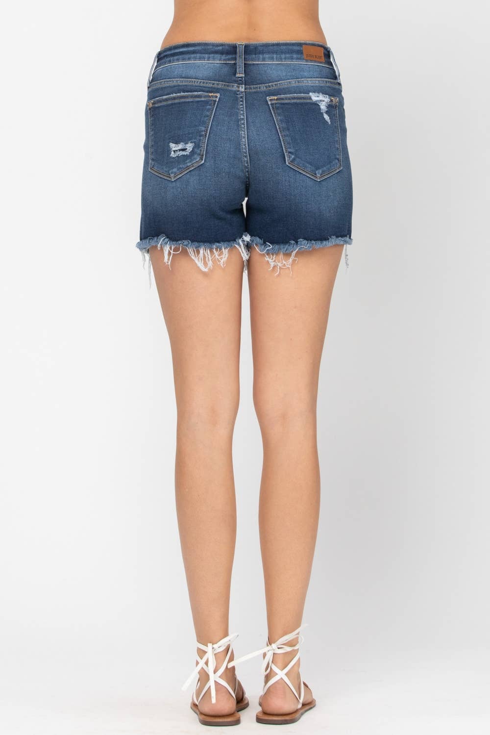 Mid-Rise Patch Cut Off Shorts (XL Only)