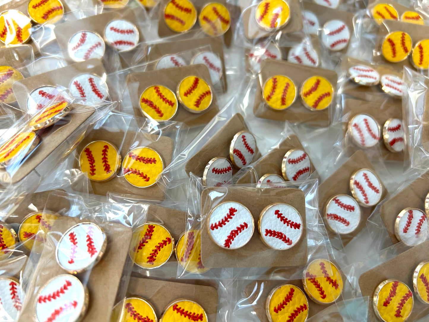 ⚾ Baseball + Softball Leather Stud Earrings ⚾