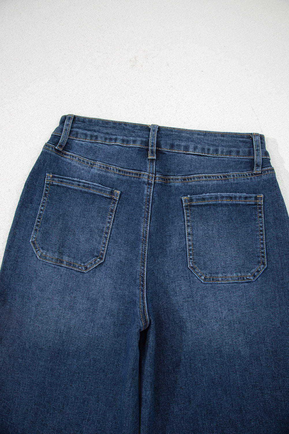 Sky Blue Cropped High Rise Wide Leg Jeans