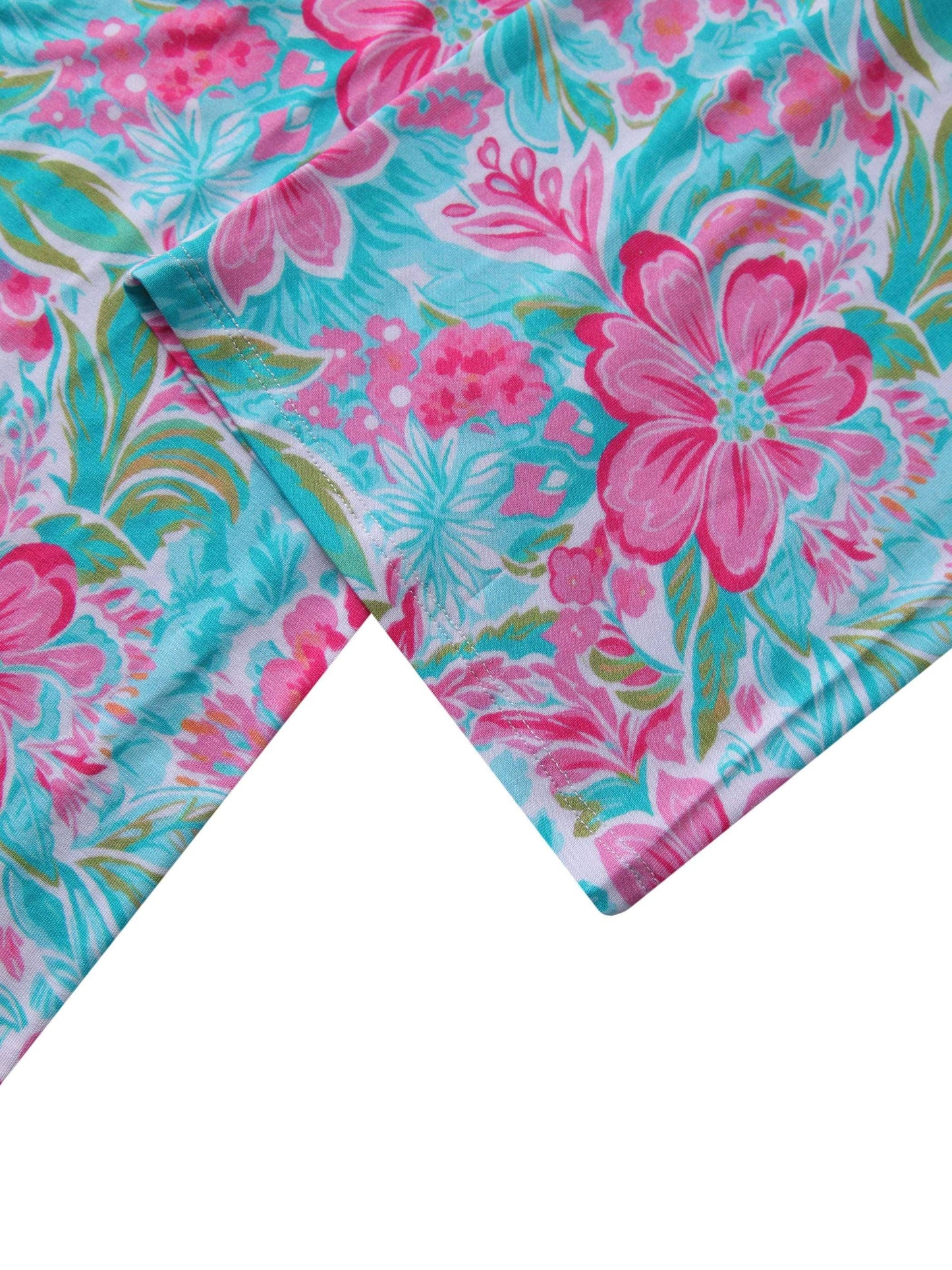 PoshTOT Peony Flower Bamboo Adult Two-Piece Long Sleeve Pajama Set