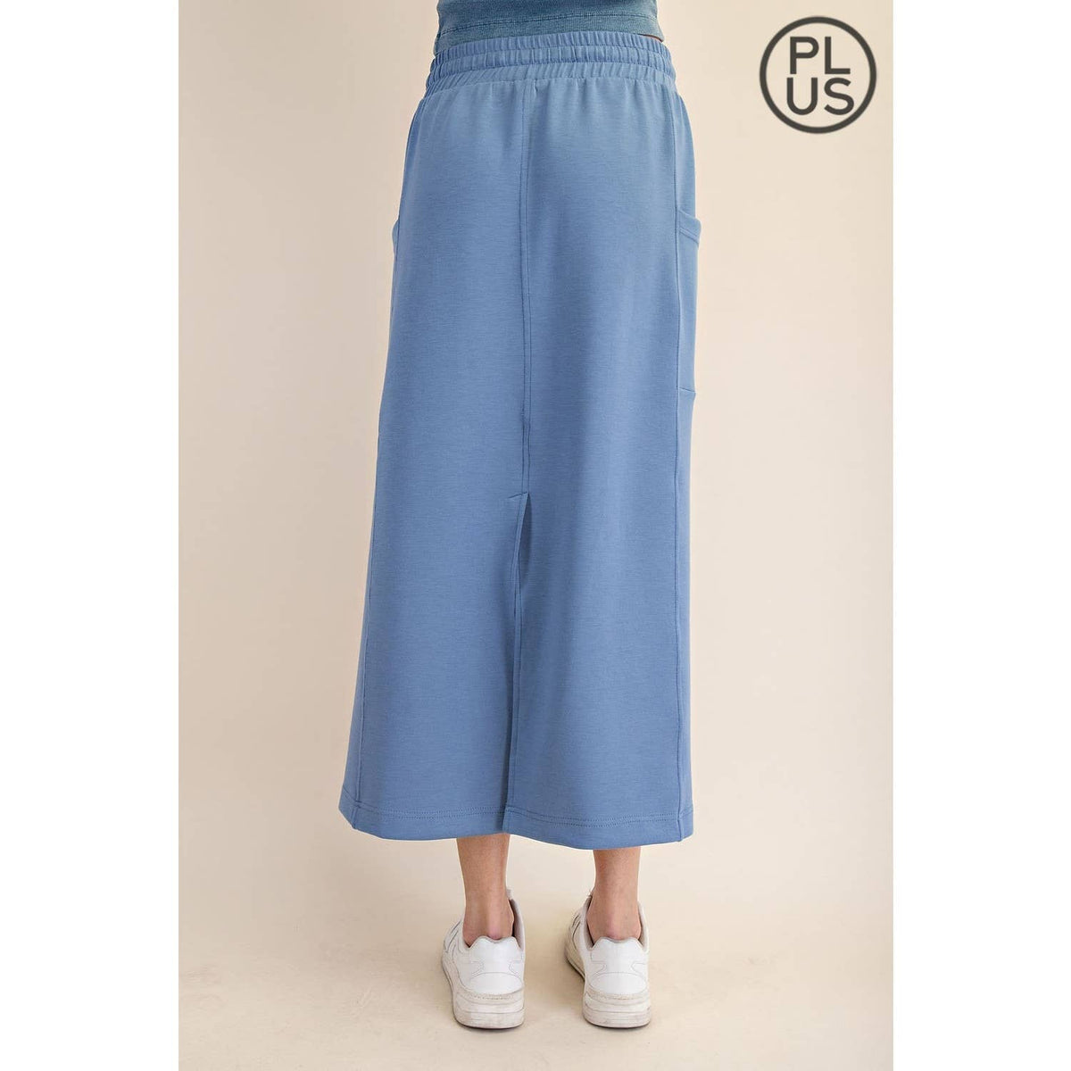 PLUS SIZE MODAL SCUBA LONG SKIRT
