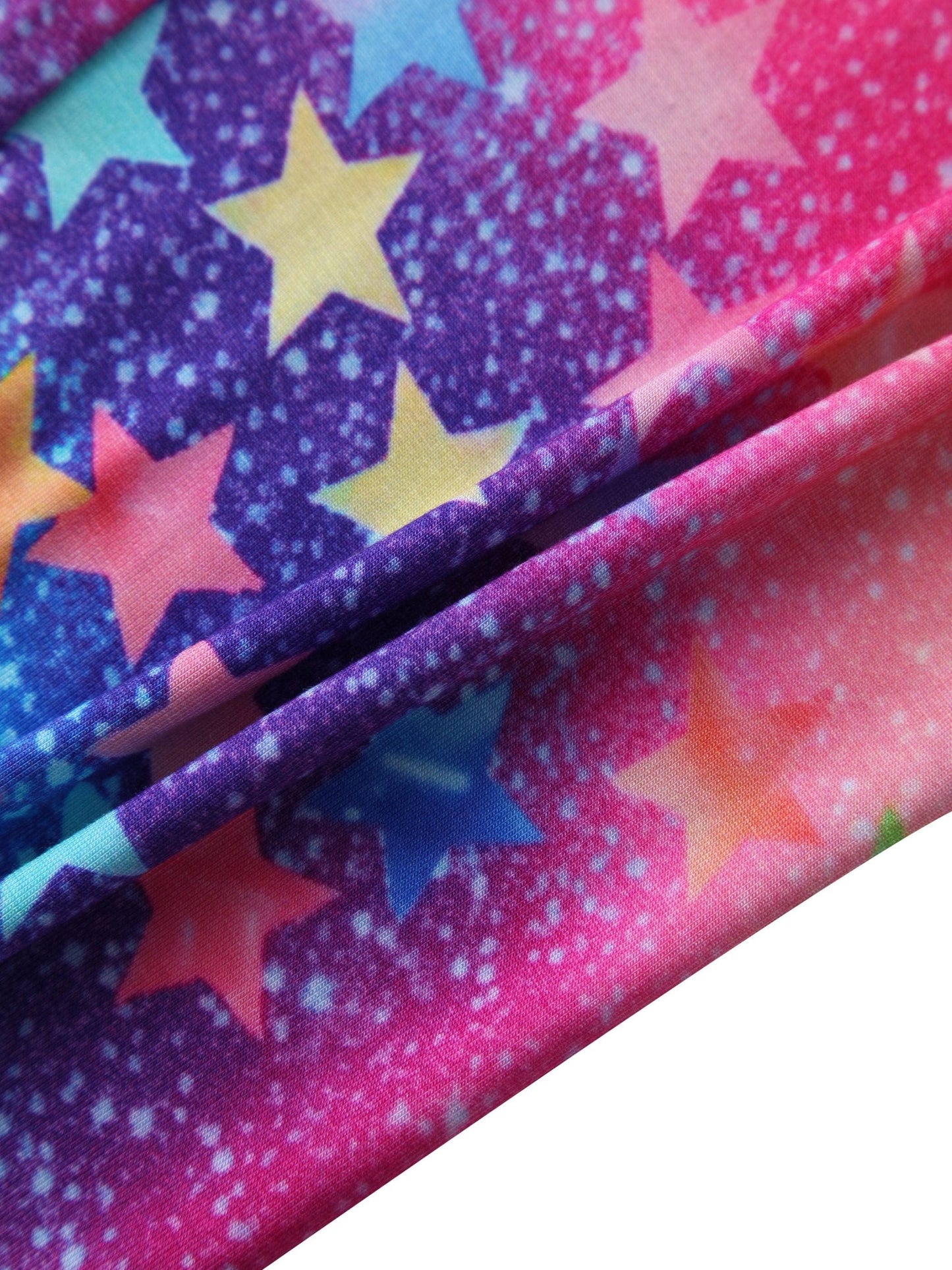 PoshTOT Colorful Stars Bamboo Adult Two-Piece Long Sleeve Pajama Set