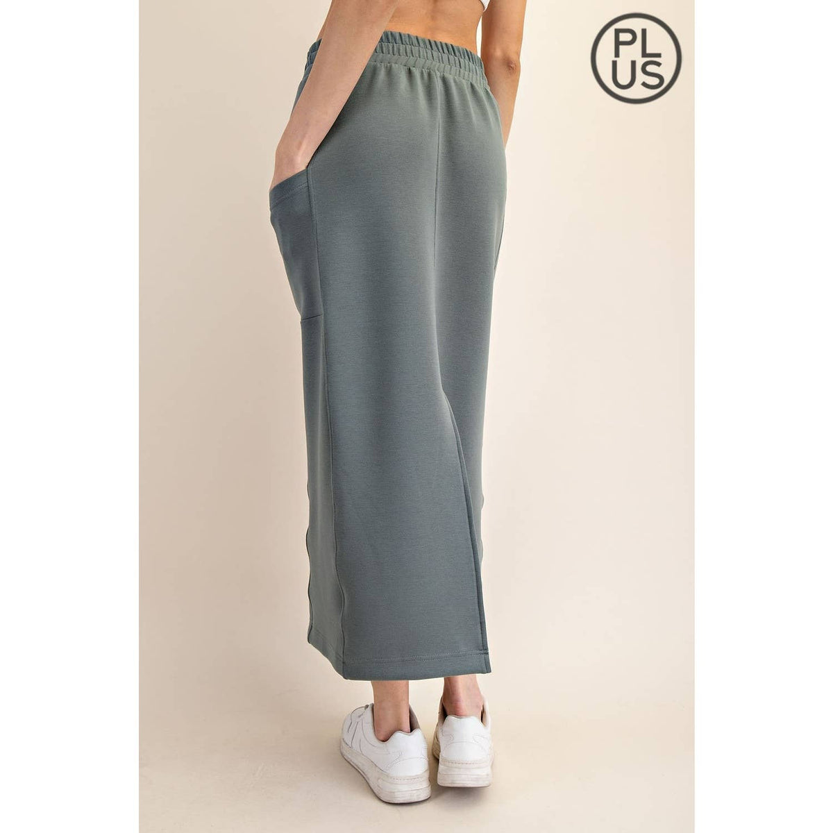 PLUS SIZE MODAL SCUBA LONG SKIRT