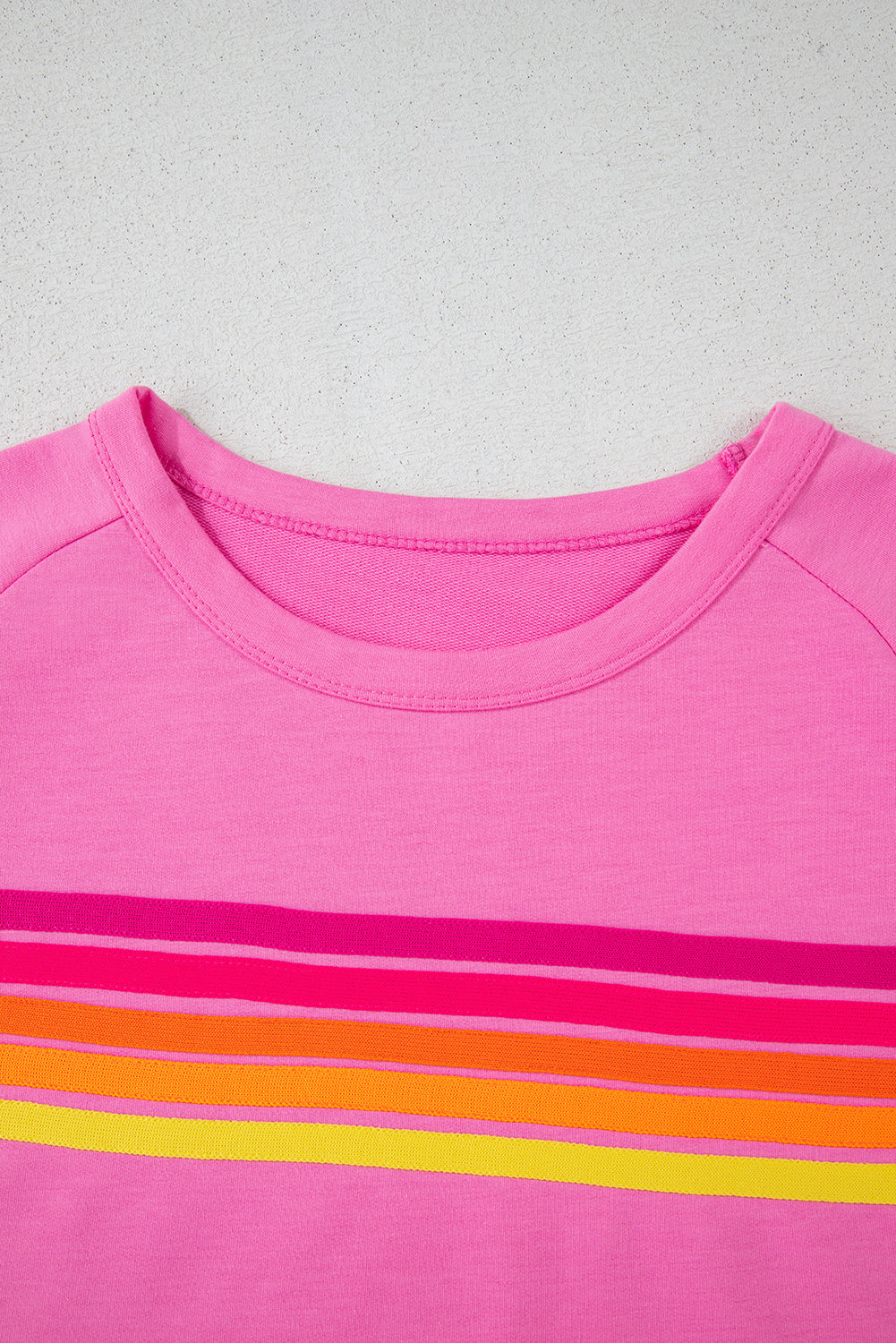 Bonbon Striped Patch Front Casual Tee