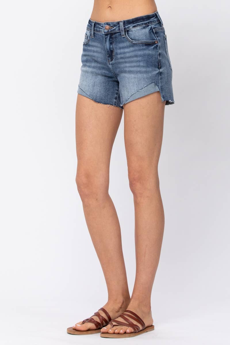 Mid-Rise Half Cuffed Shorts (XL Only)