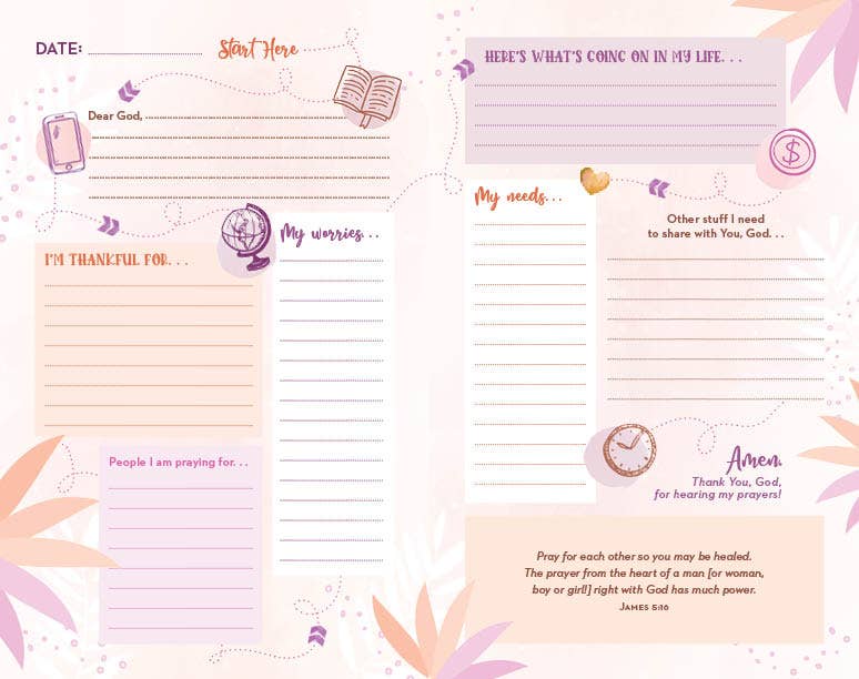 The Prayer Map Bible for Teen Girls NLV [Coral Dandelions]