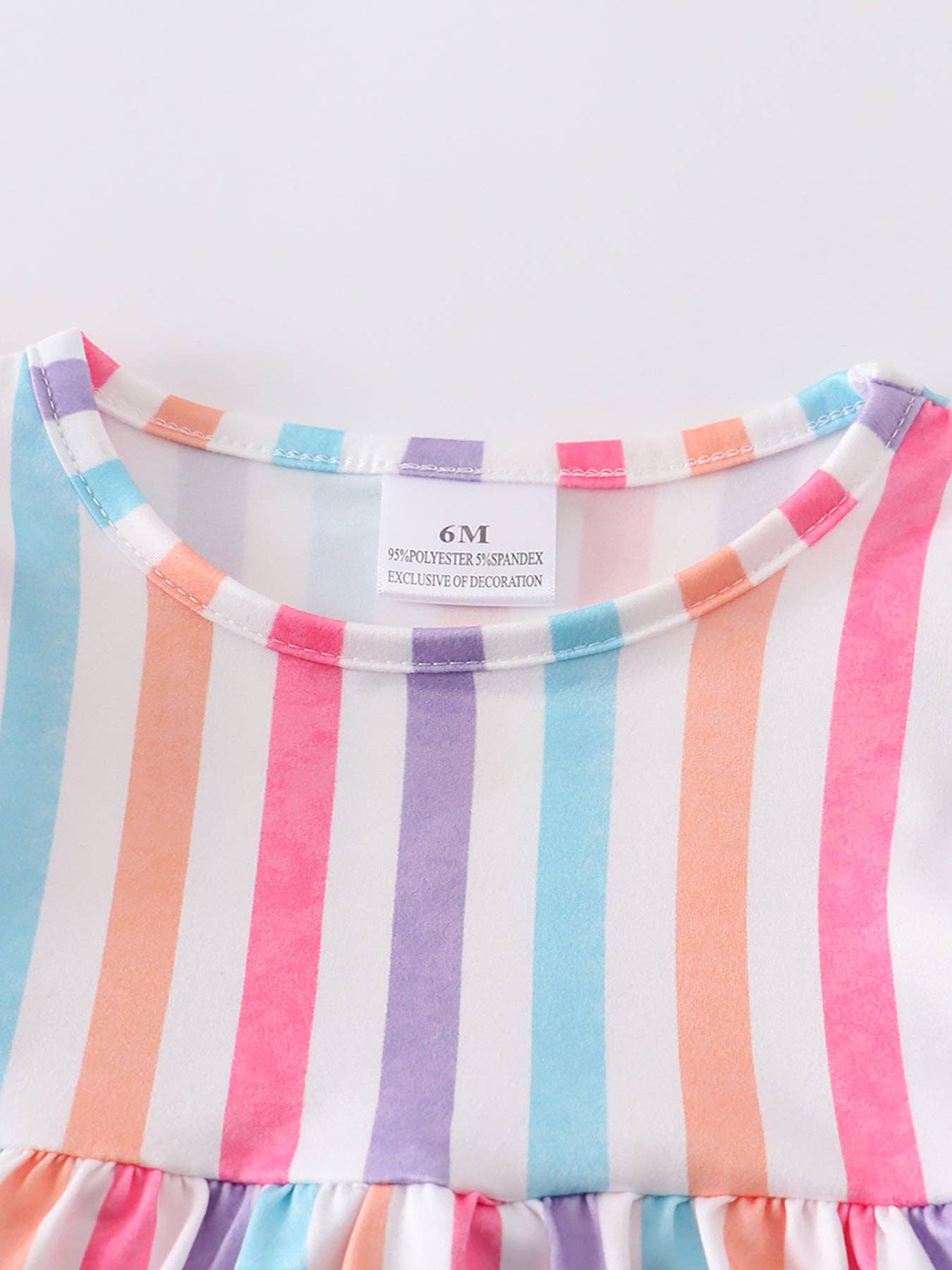 Colored Stripe Ruffle Baby Romper