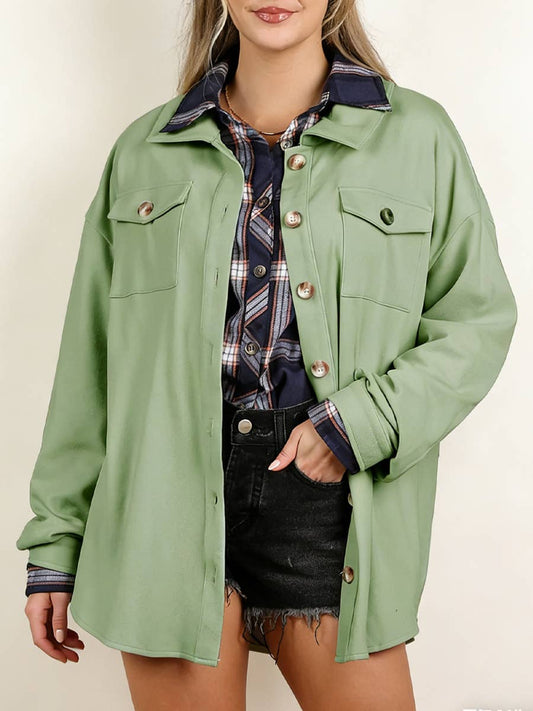 Flannel Shirt Jacket Soft Fleece Lined Shirt