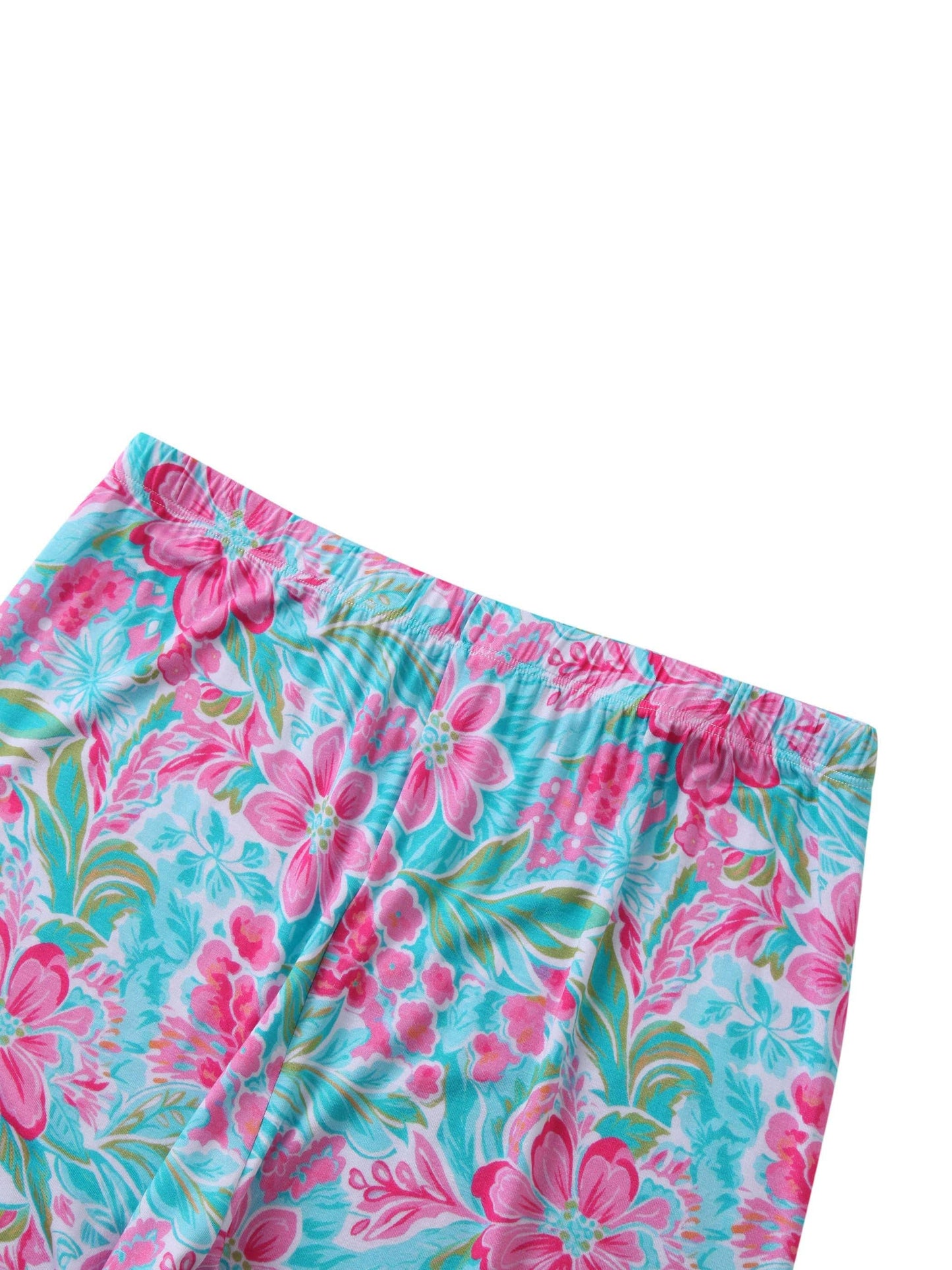 PoshTOT Peony Flower Bamboo Adult Two-Piece Long Sleeve Pajama Set