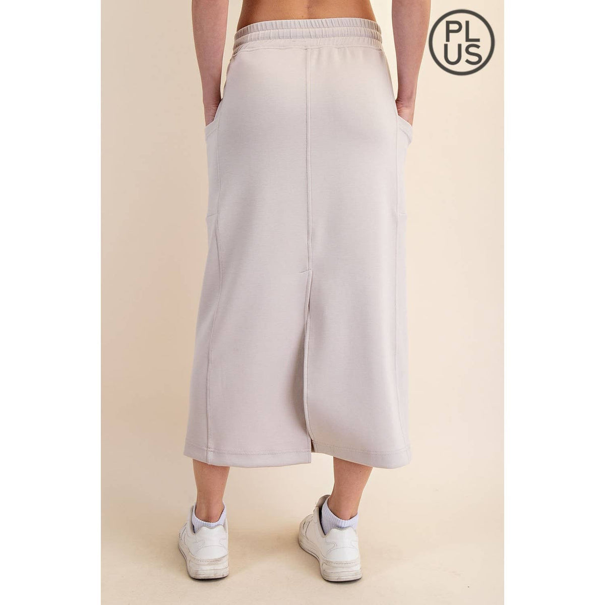 PLUS SIZE MODAL SCUBA LONG SKIRT