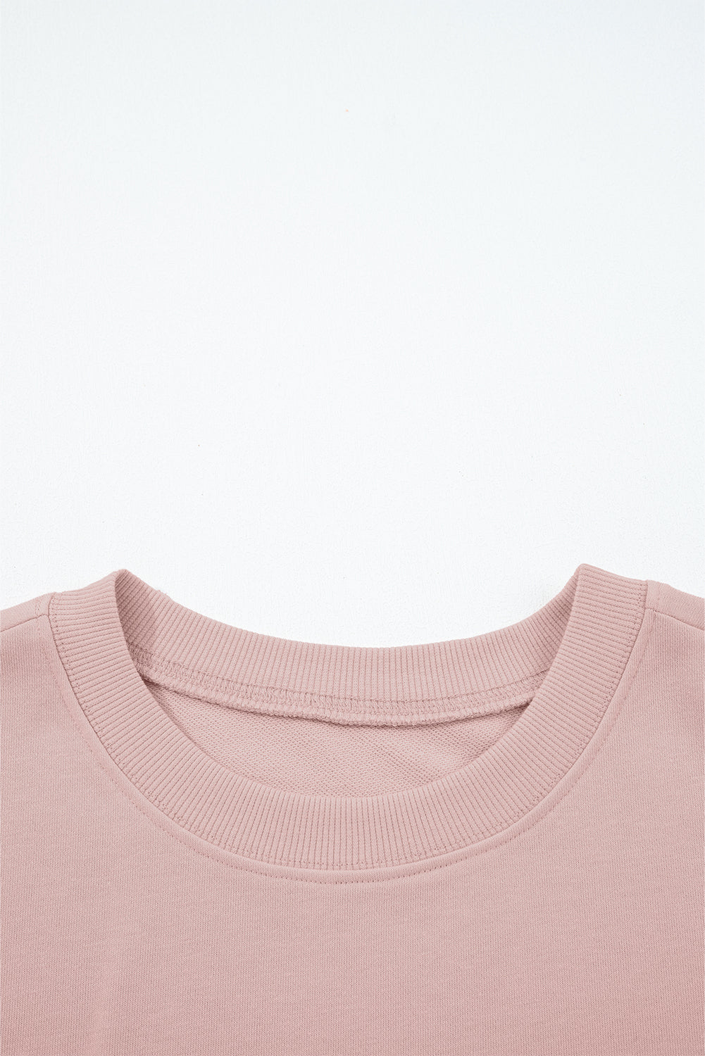 Light Pink Drop Shoulder Crop Pullover Drawstring Wide Leg Pants Set