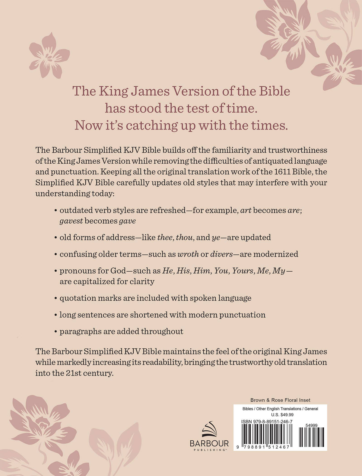 The Barbour Simplified KJV Bible—Deluxe Edi [Brown & Rose]