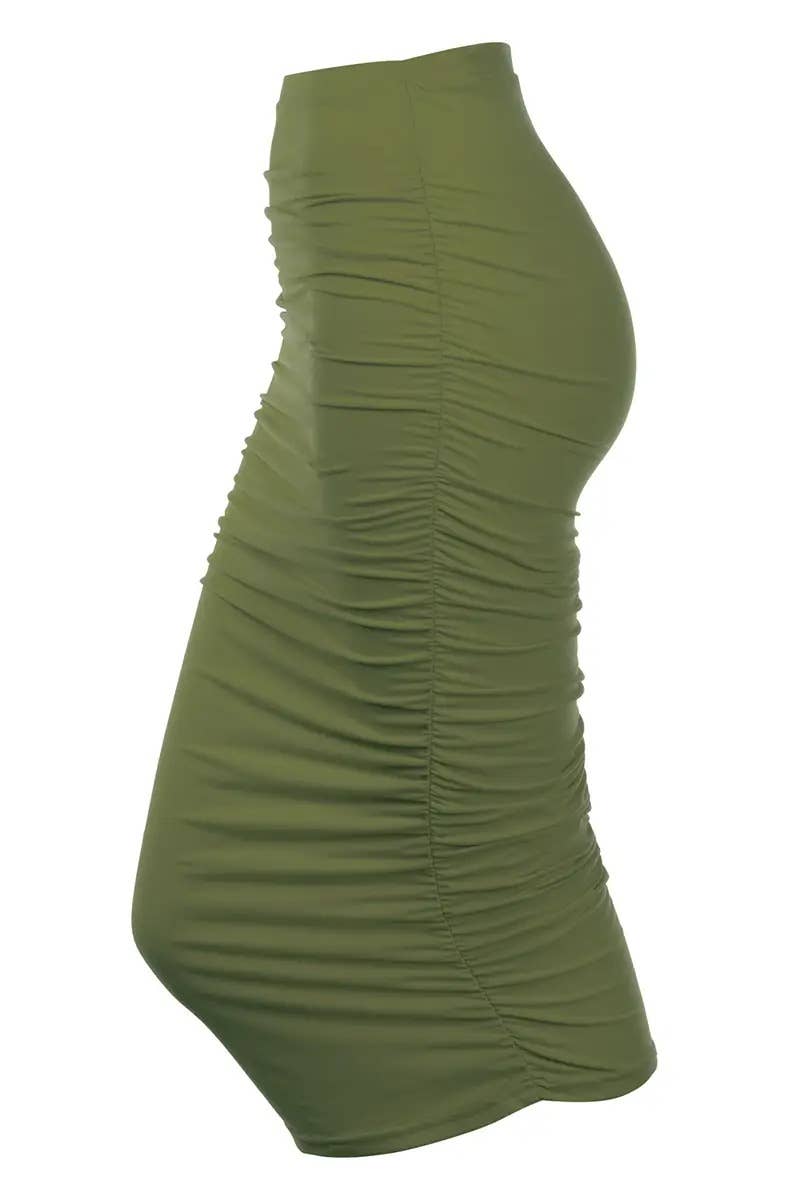 Women’s High-Waist Pleated Pencil Skirt
